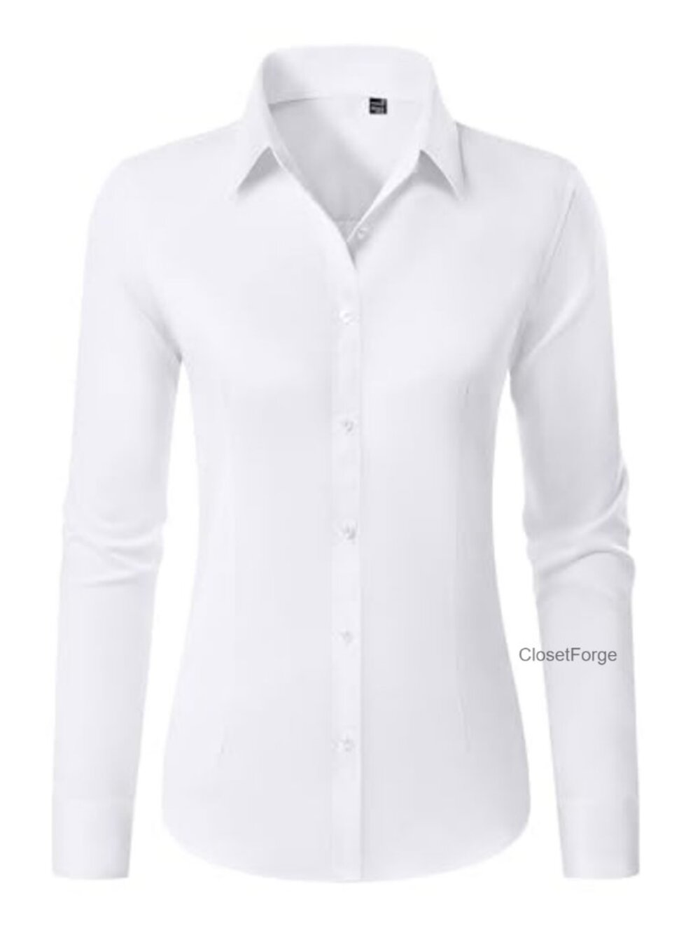 Women's Button Down Wrinkle Free Long Sleeve Shirt Cotton Blend Blouse